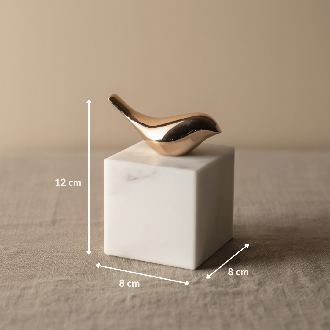 Sereno Marble Bird Ornament with Solid Stone Base