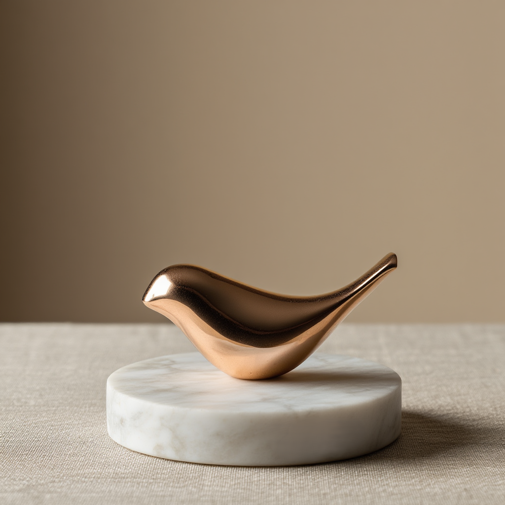 Sereno Marble Bird Ornament with Solid Stone Base