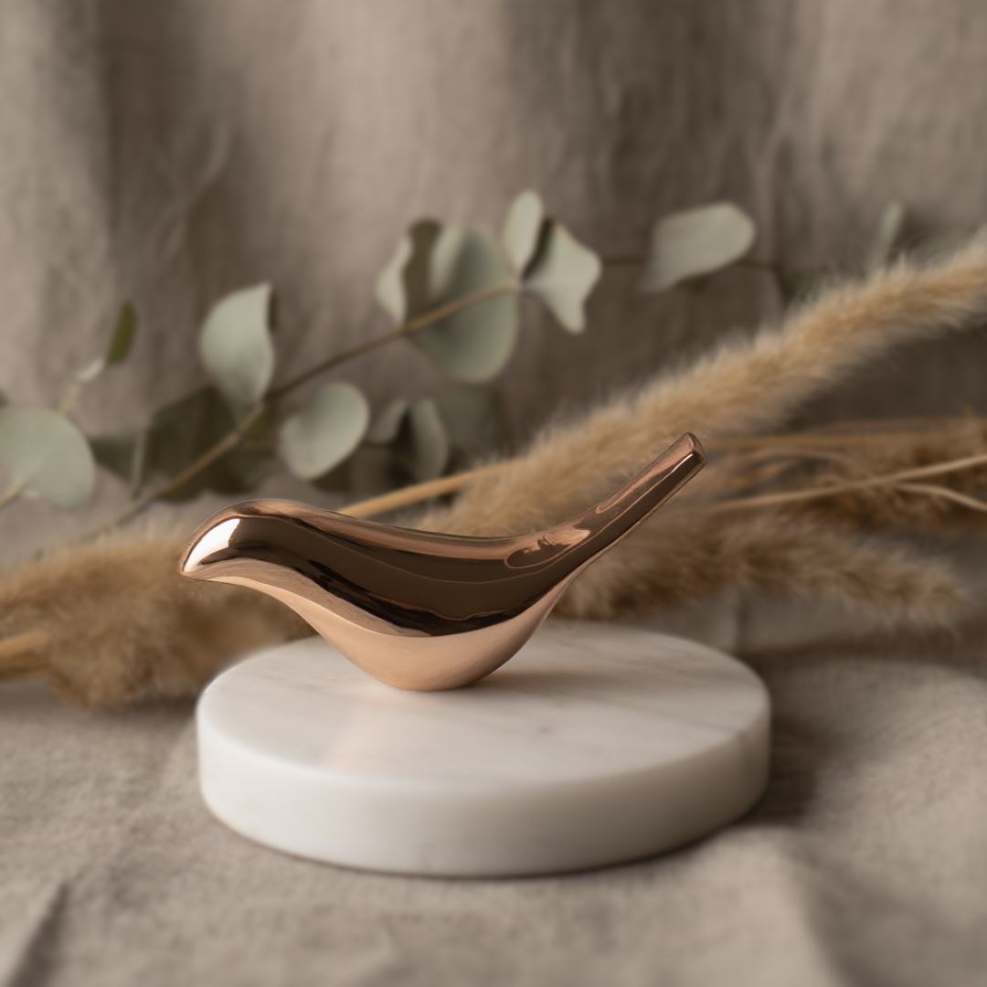 Sereno Marble Bird Ornament with Solid Stone Base