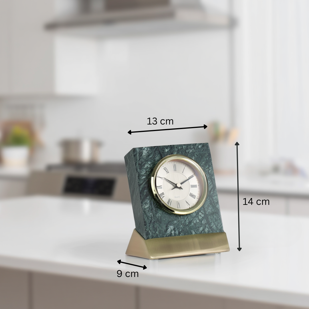 Heritage Green Marble Desk Clock