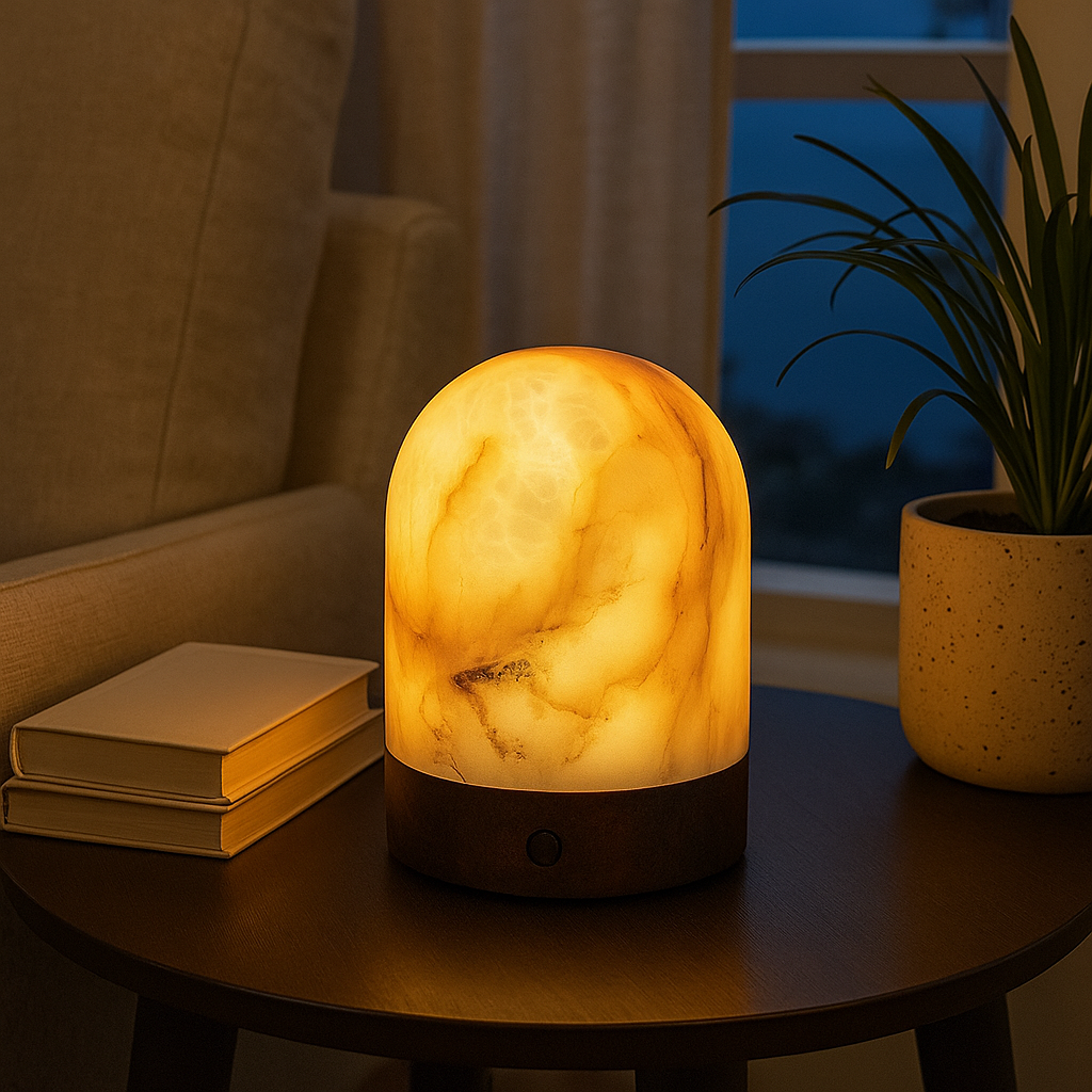 Aurelia Marble Dome Lamp – Wireless Solid Stone Design Light