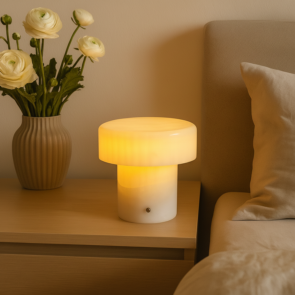 Solenne Marble Column Lamp – Wireless Solid Stone Design Light