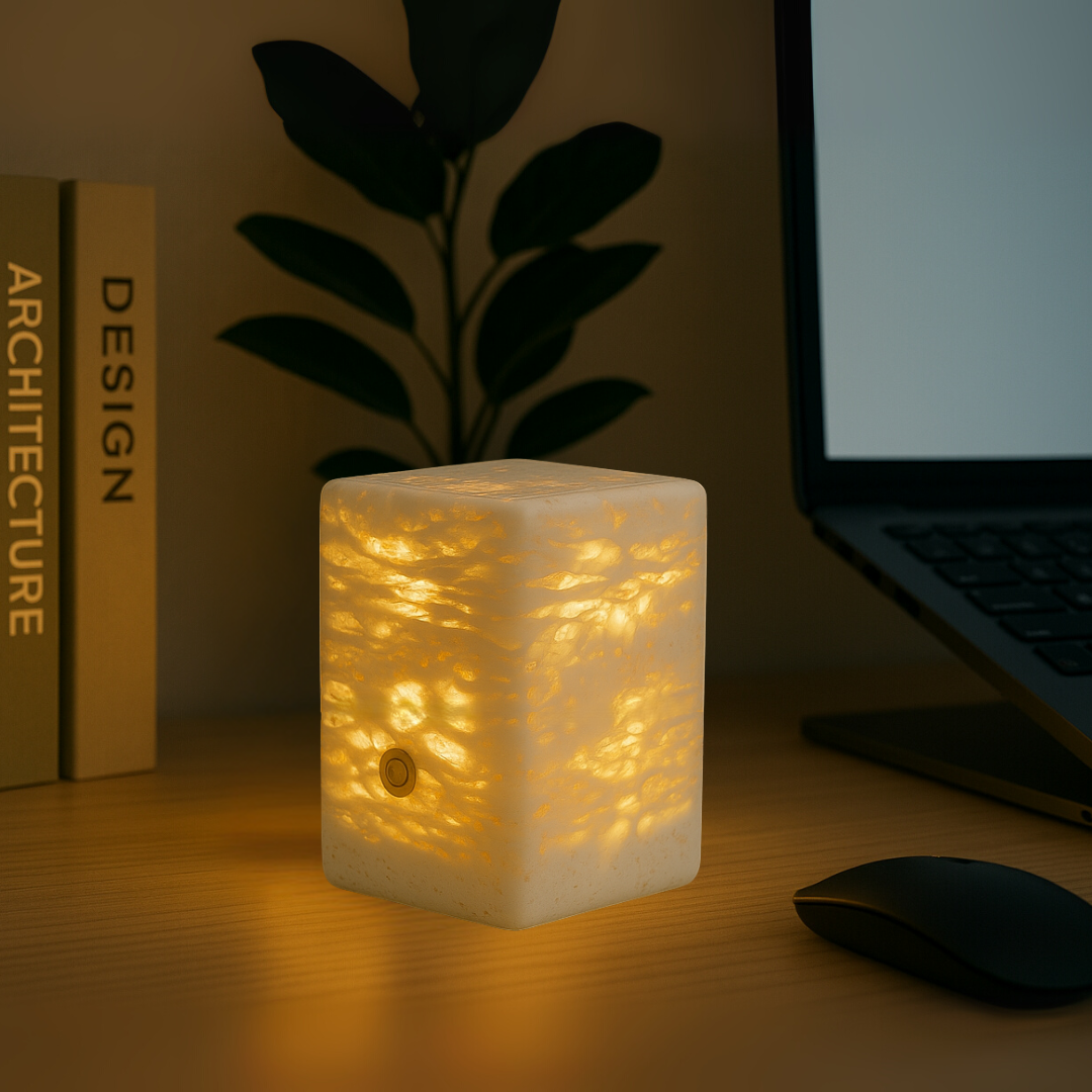 Luma Marble Cube Lamp – Solid Stone Ambient Light