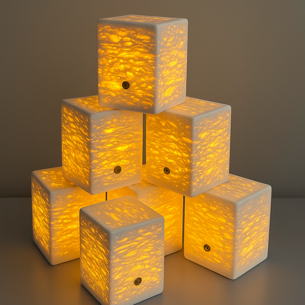 Luma Marble Cube Lamp – Solid Stone Ambient Light