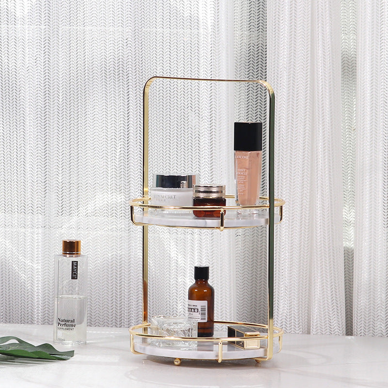 Maravilla Round Marble Double Tray with Handle