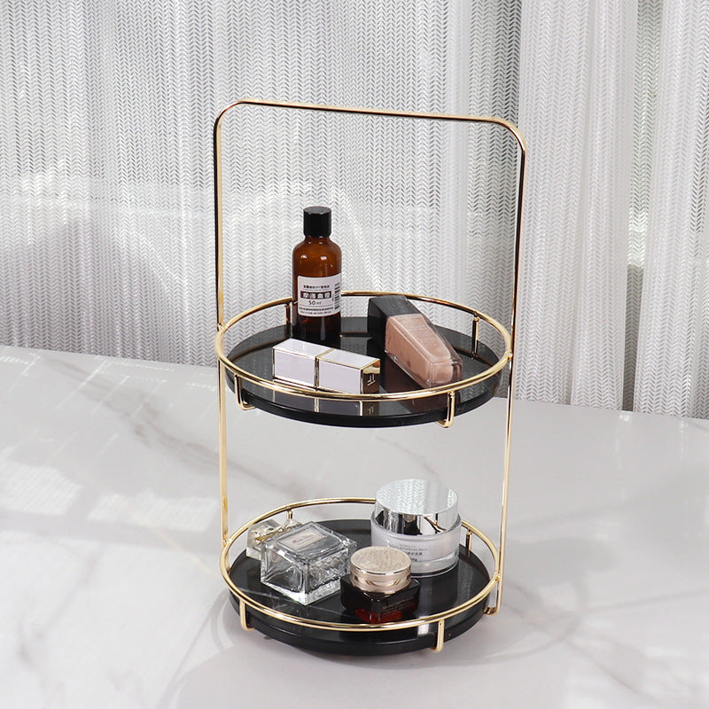 Maravilla Round Marble Double Tray with Handle