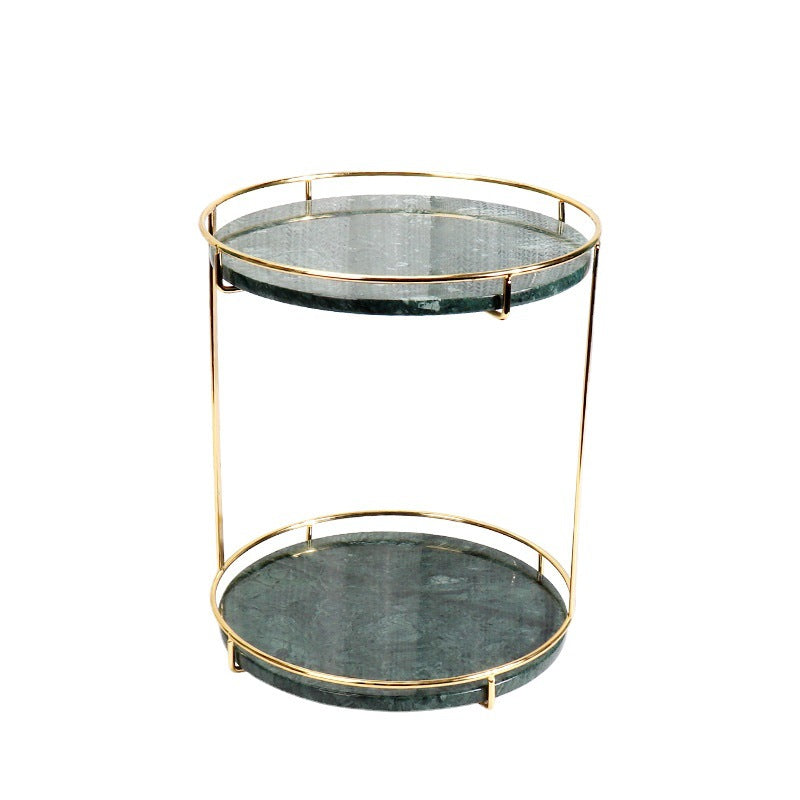 Opulent Round Marble Double Tray