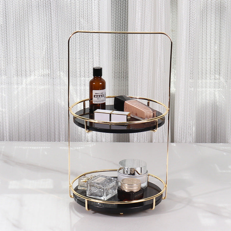 Maravilla Round Marble Double Tray with Handle