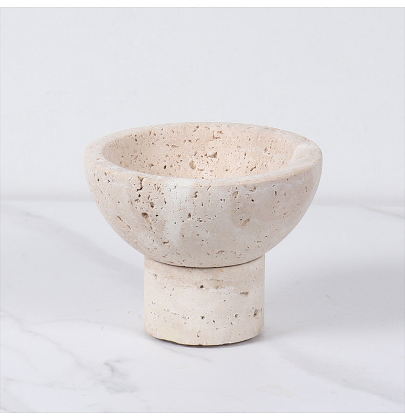 Travertine Mini Pedestal Bowl