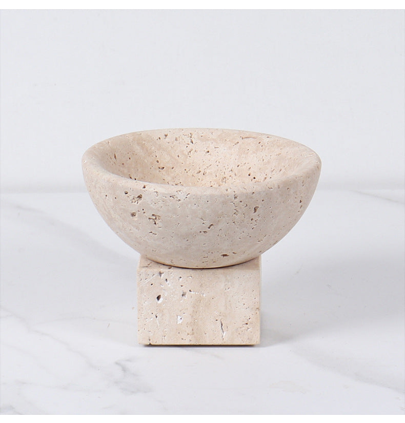 Travertine Mini Pedestal Bowl