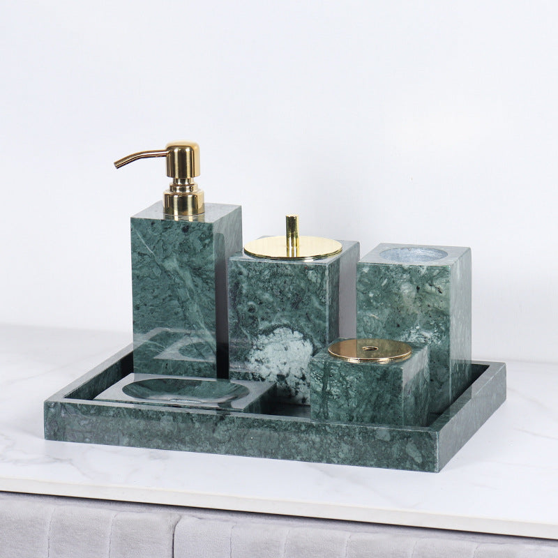 Luxury 6-Piece Marble Bathroom Set – Solid Stone