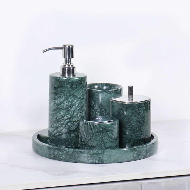 Luxury 6-Piece Marble Bathroom Set – Solid Stone