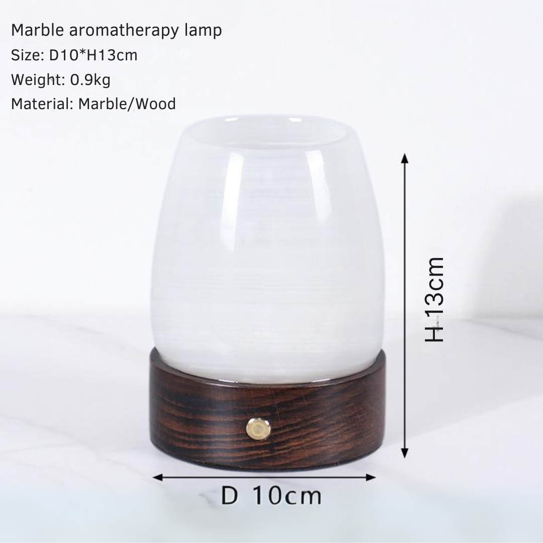 LustreGlow Marble Aromatherapy Lamp – Wireless Solid Stone Wellness Light