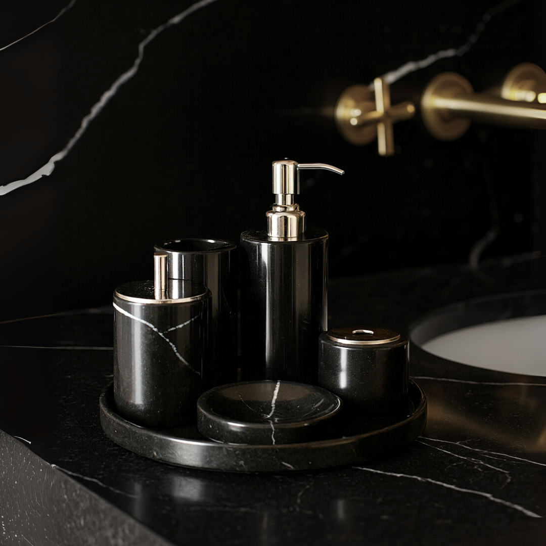 Luxury 6-Piece Marble Bathroom Set – Solid Stone