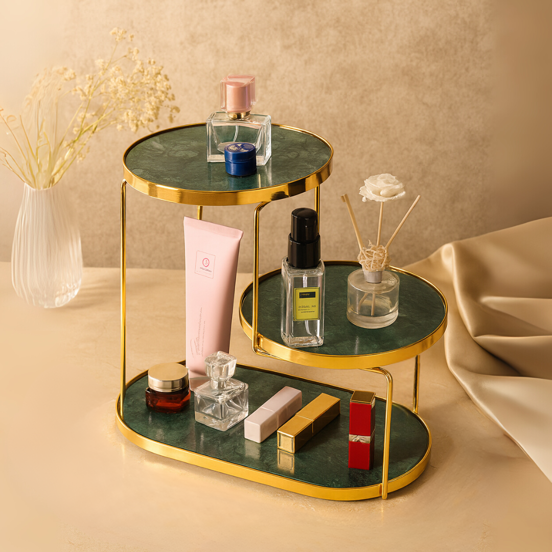 Regalia Oval Marble Double Tray