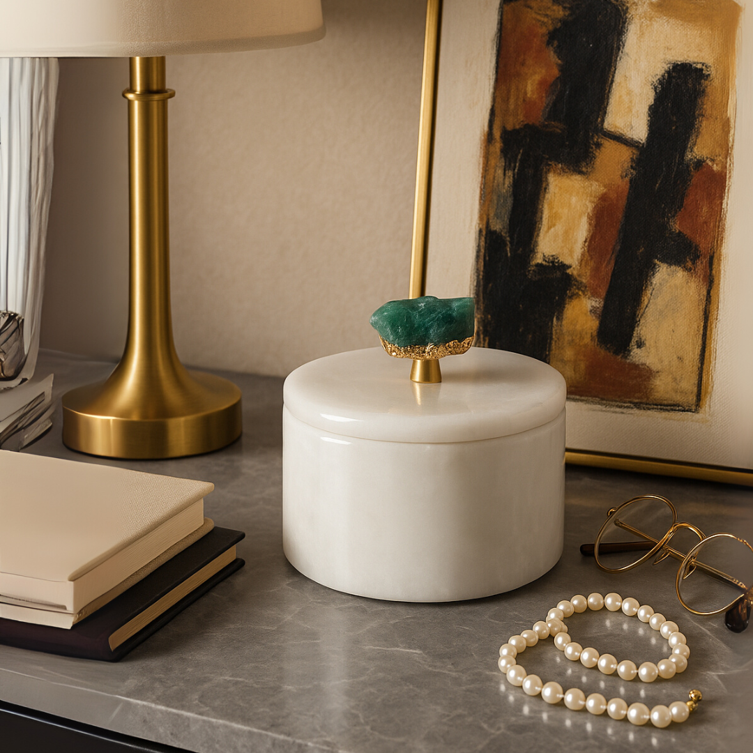 Solara Marble Storage Jar