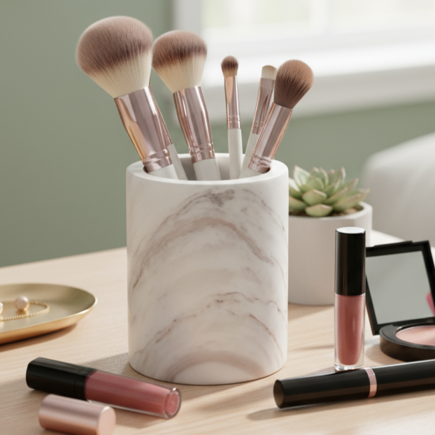 Solenne Marble Storage Cup – Solid Stone Organizer