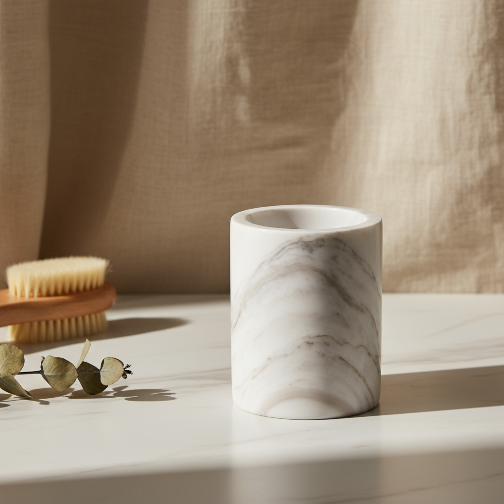 Solenne Marble Storage Cup – Solid Stone Organizer