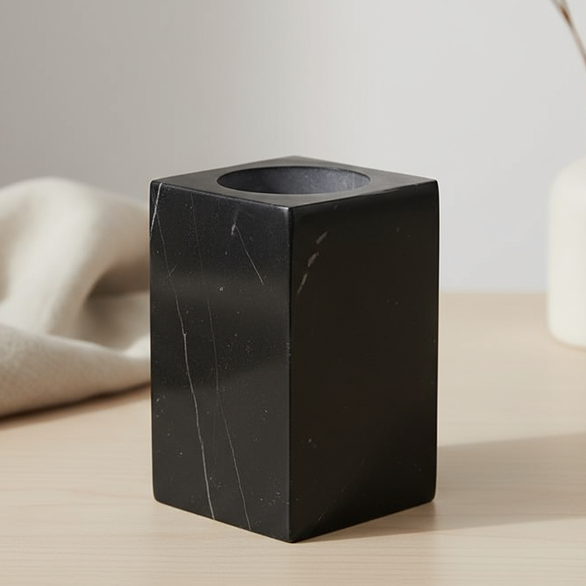 Verdara Rectangular Marble Storage Cup