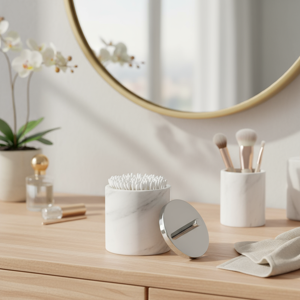 Lumia Marble Cotton Swab Box