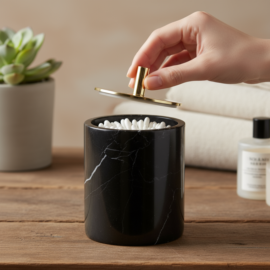 Lumia Marble Cotton Swab Box