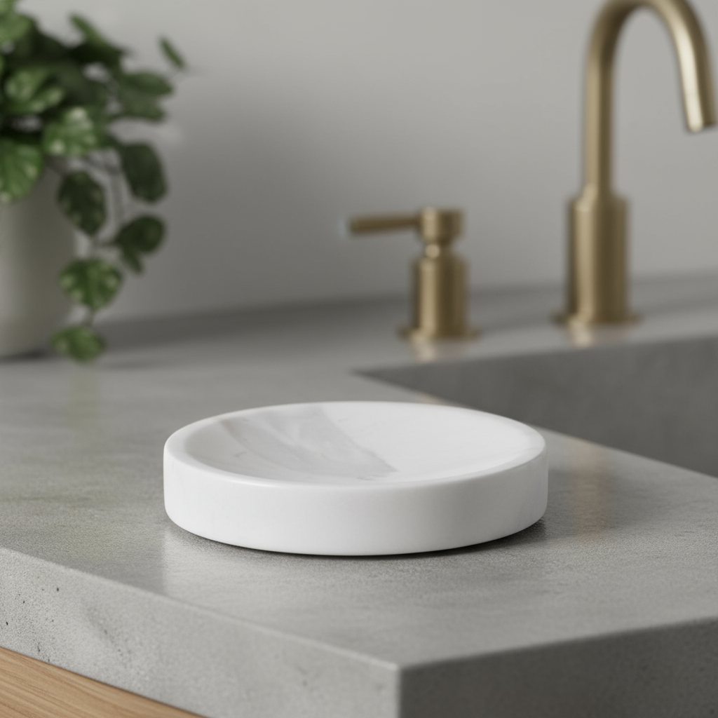 Eterna Round Marble Soap Dish