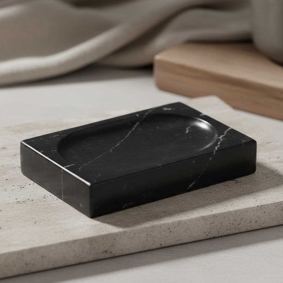 Artisan Marble Soap Dish – Solid Stone Luxury