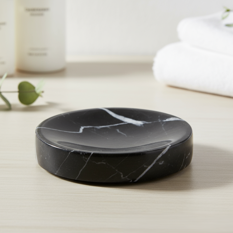 Eterna Round Marble Soap Dish