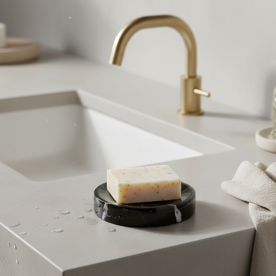 Eterna Round Marble Soap Dish