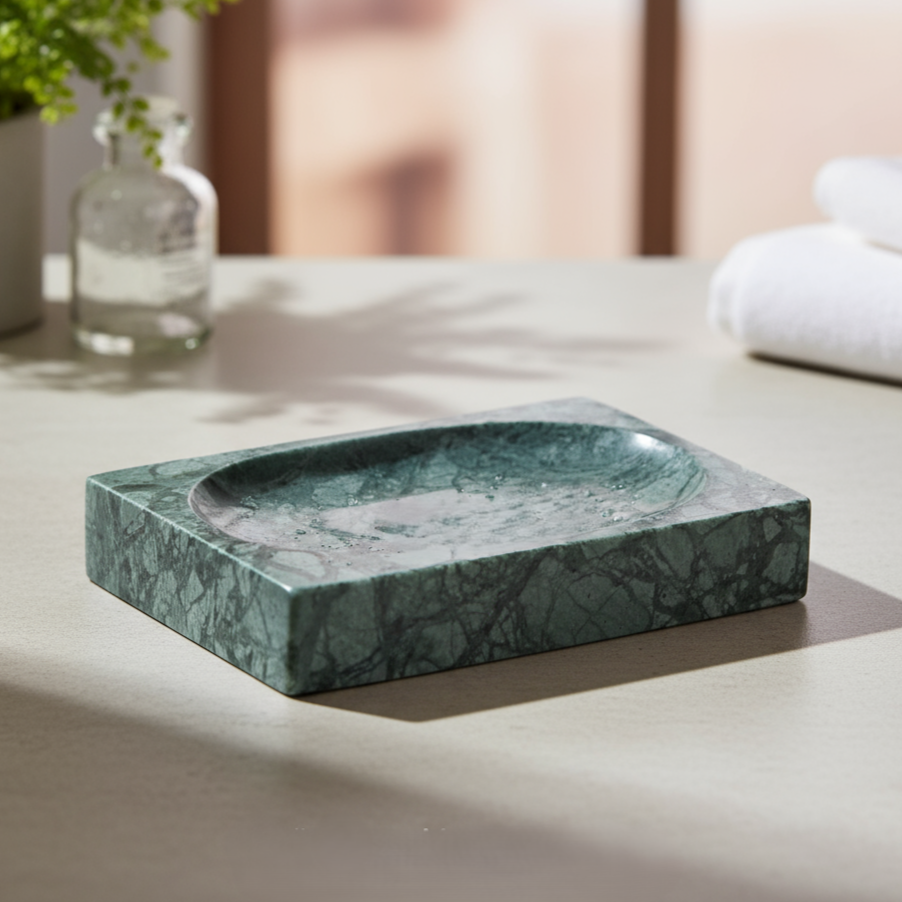 Artisan Marble Soap Dish – Solid Stone Luxury