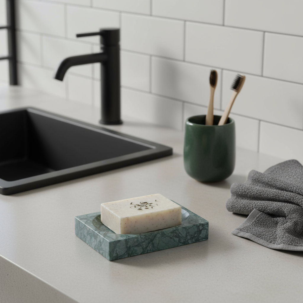 Artisan Marble Soap Dish – Solid Stone Luxury