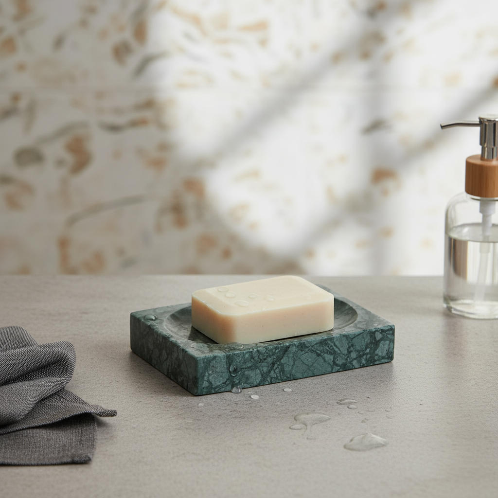 Artisan Marble Soap Dish – Solid Stone Luxury