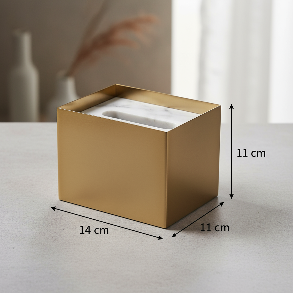 Veyra Marble & Metal Tissue Box