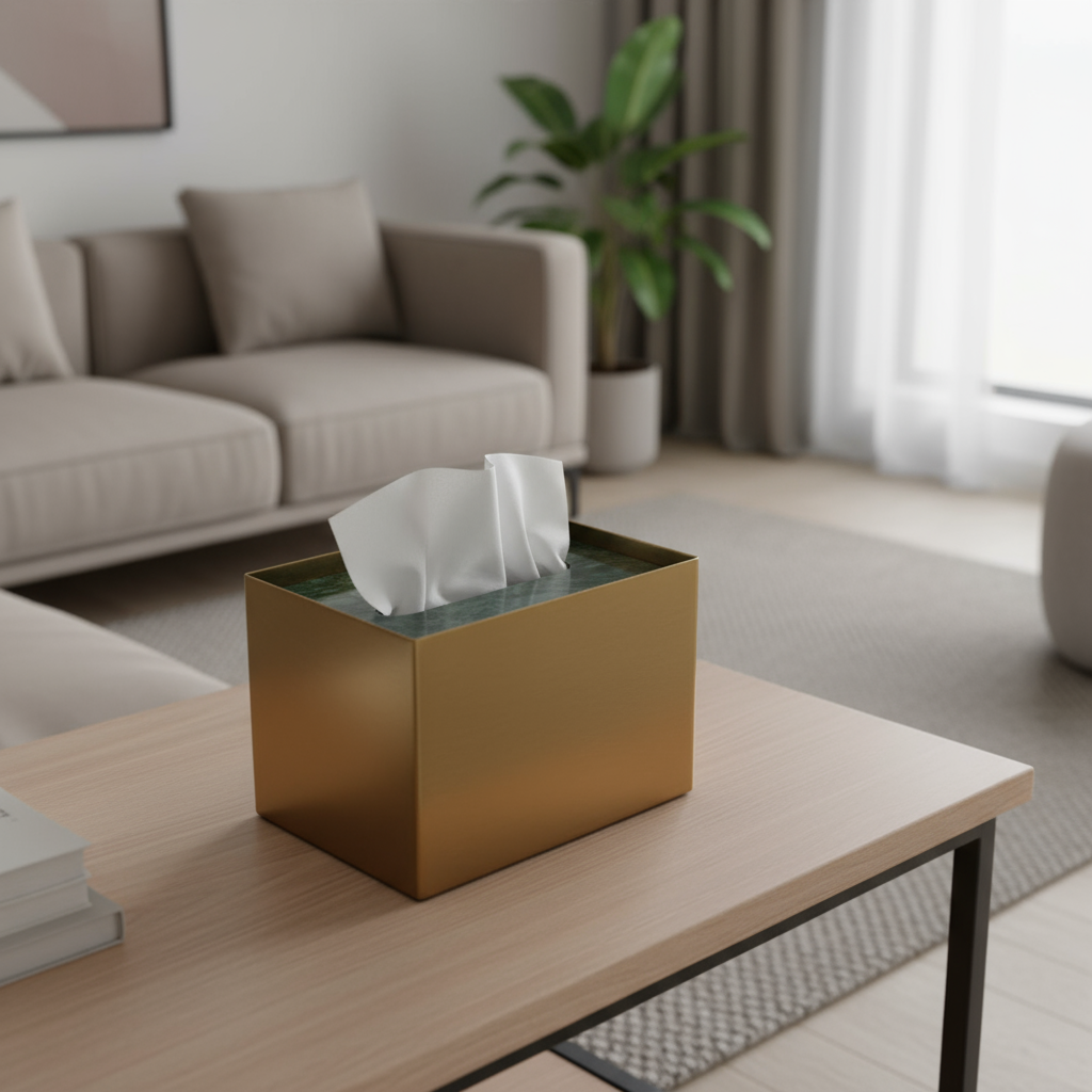 Veyra Marble & Metal Tissue Box