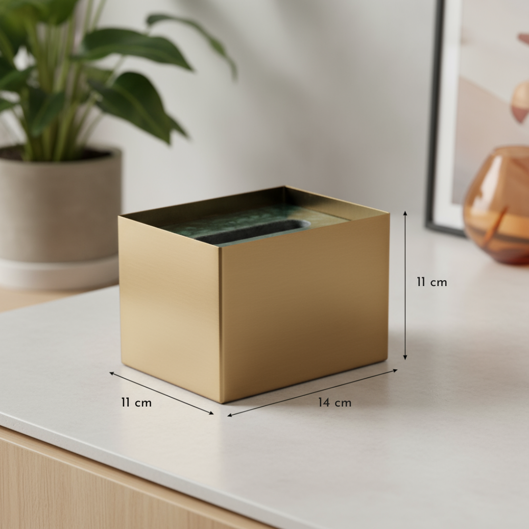 Veyra Marble & Metal Tissue Box