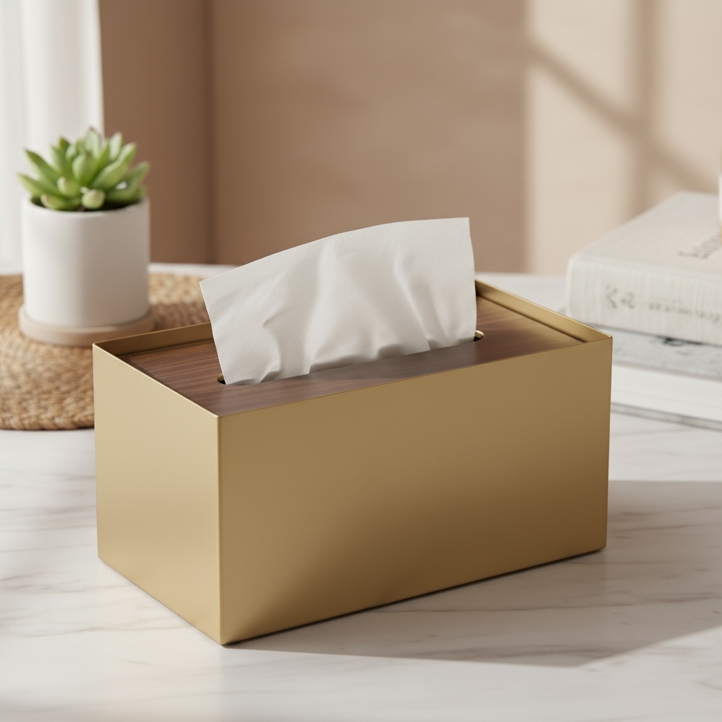Aurelia Wood-Grain Marble Tissue Box