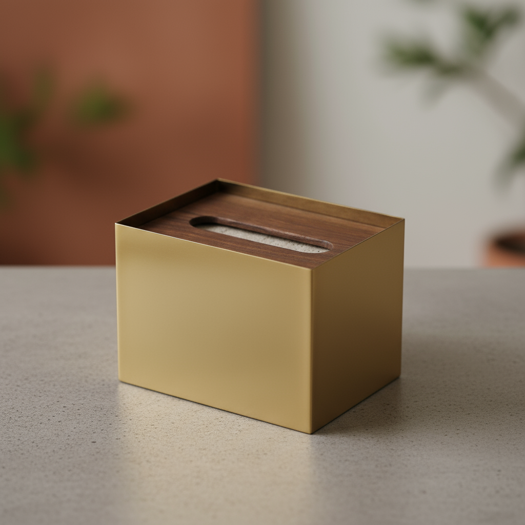 Aurelia Wood-Grain Marble Tissue Box
