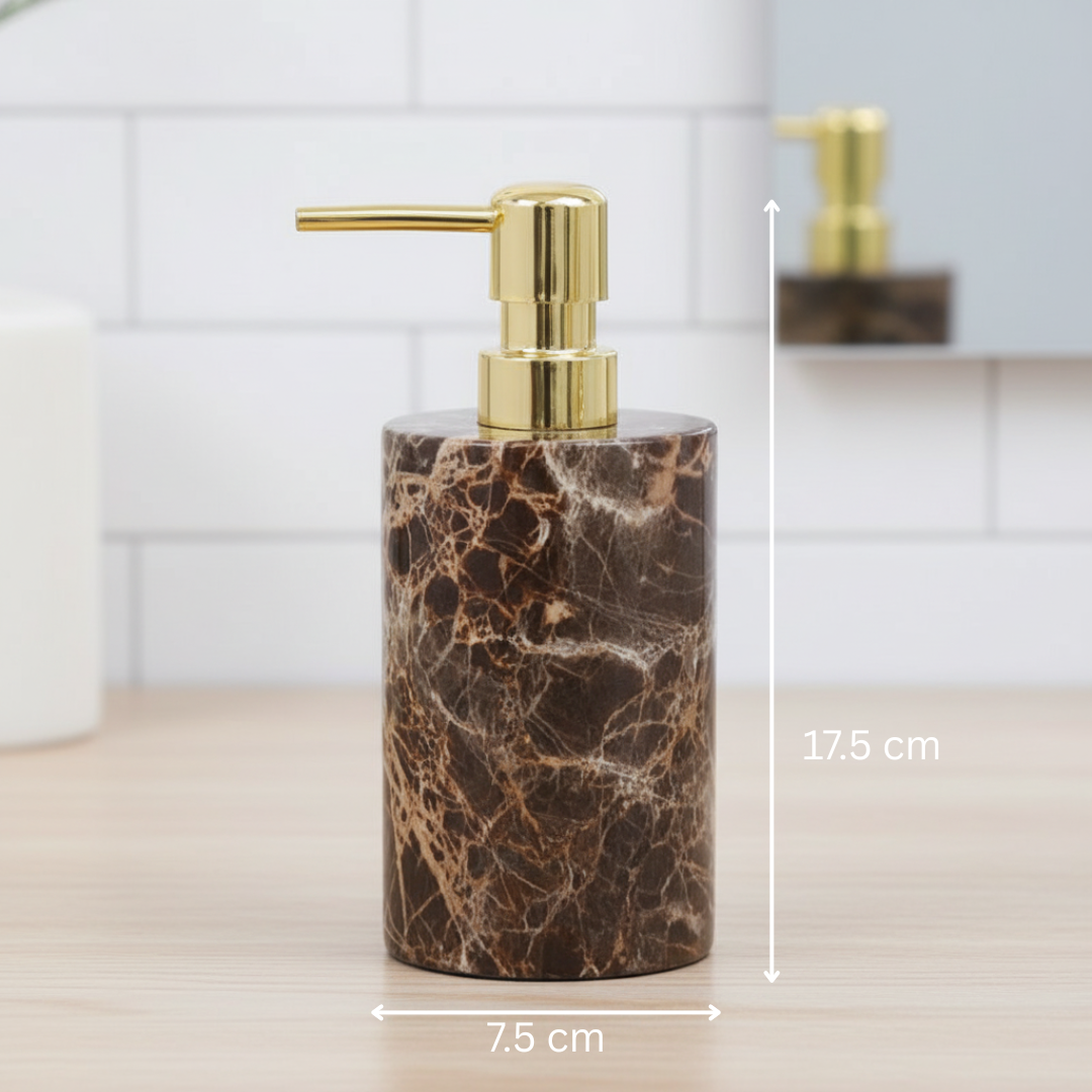 Valenza Dark Emperador Marble Bathroom Set