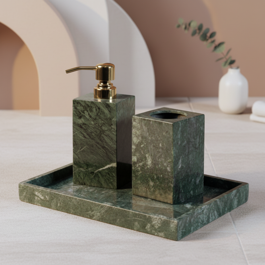 Monteleo Green Marble Bathroom Set