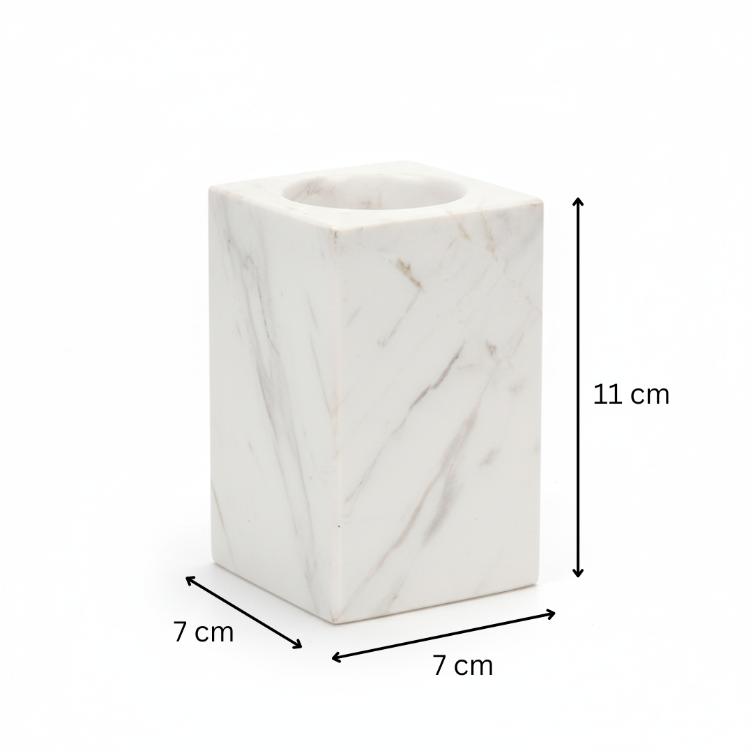 Calviera White Marble Bathroom Set