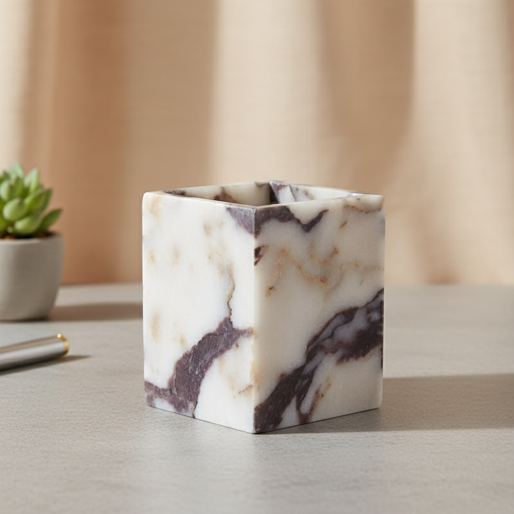 Arezzo Marble Stone Pen Holder