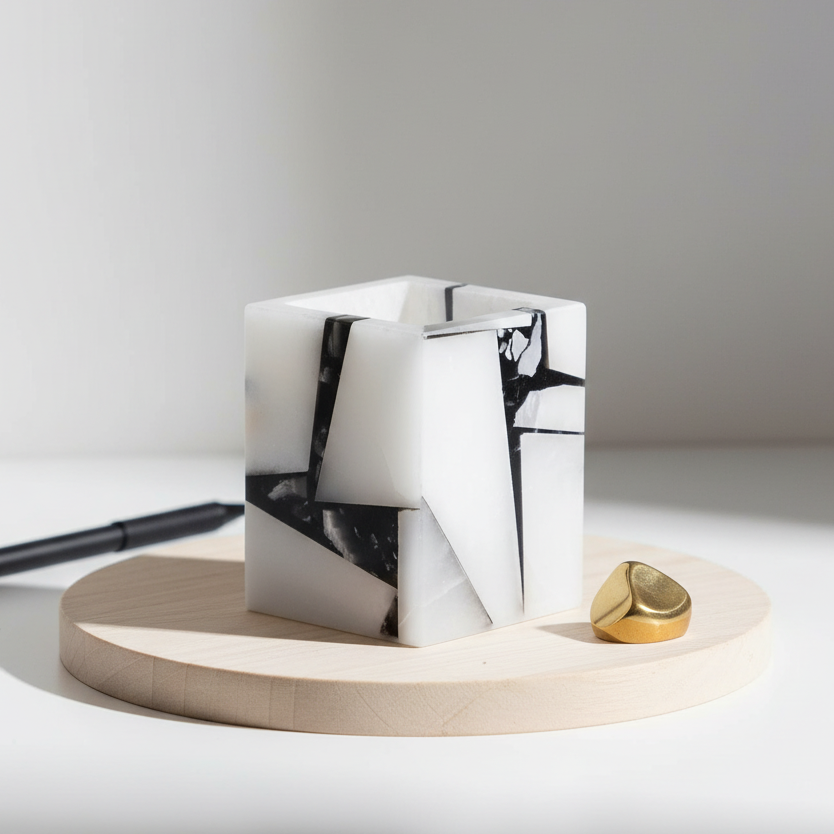 Arezzo Marble Stone Pen Holder