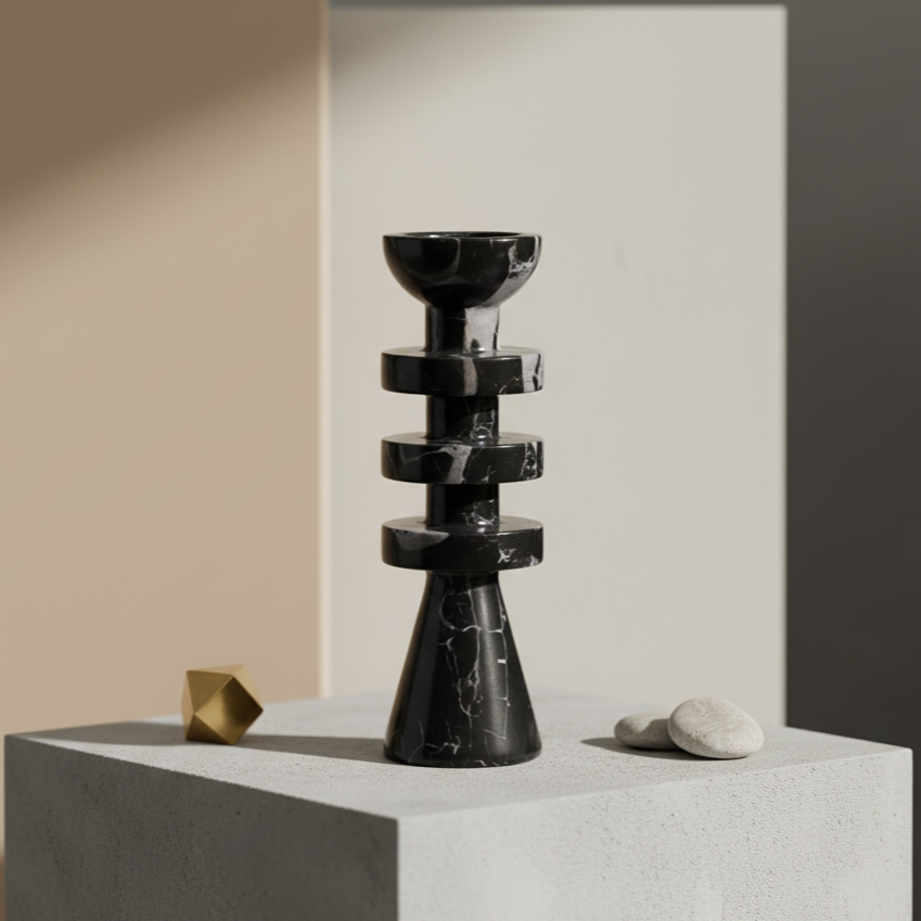 Capri Tiered Marble Candle Holder