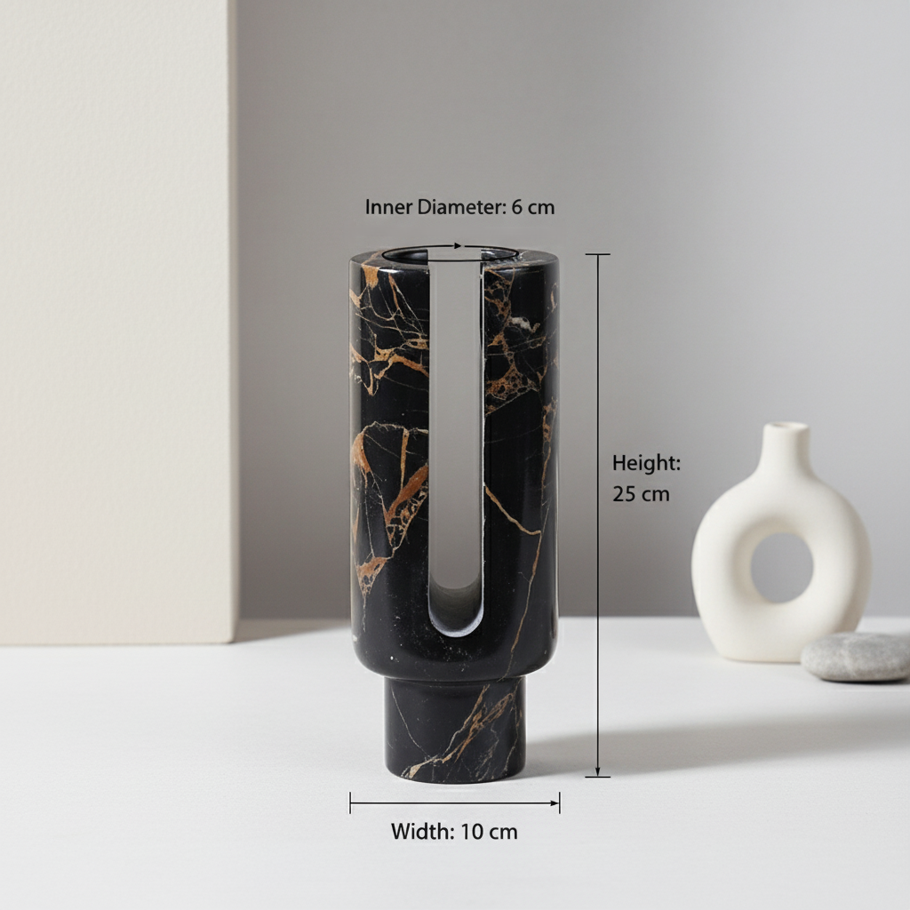 Vega Sculpted Marble Candle Holder