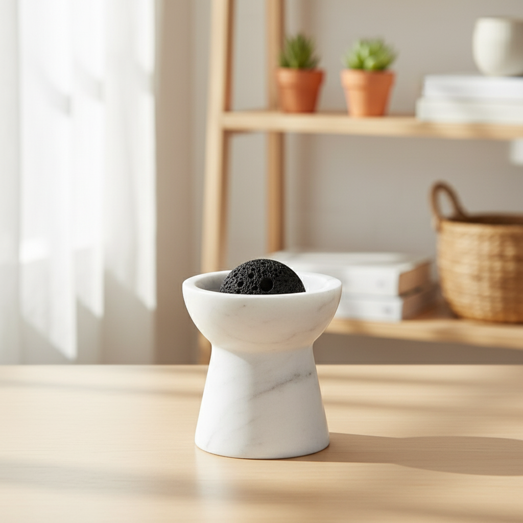 Solora Marble Aromatherapy Cup – Solid Stone with Lava Core