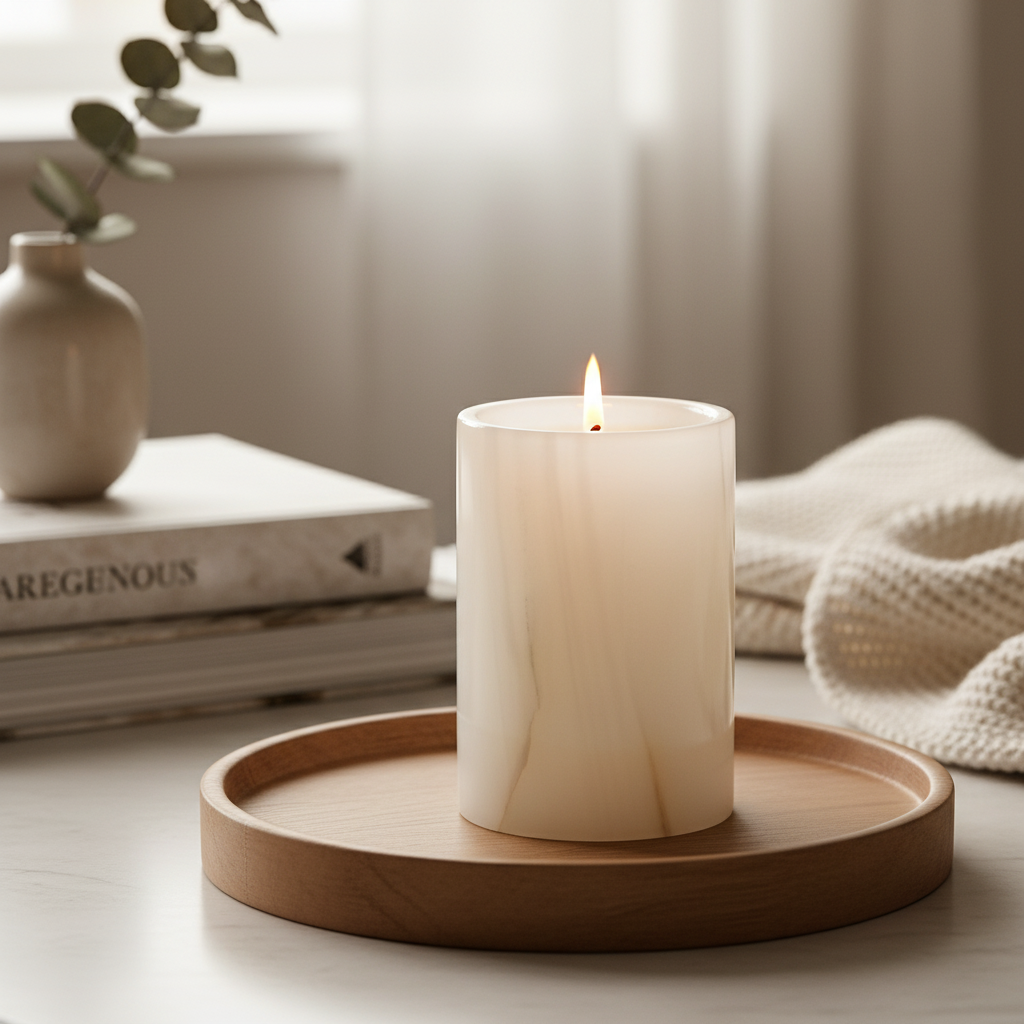 Lustra Marble Essence Cylinder Candle Holder