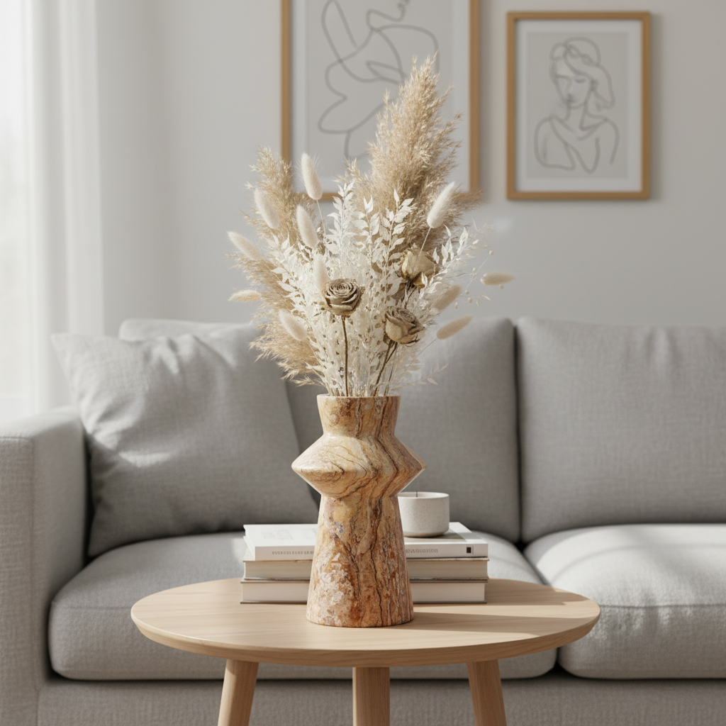 Terranova Marble Vase – Geometric Artisan Design