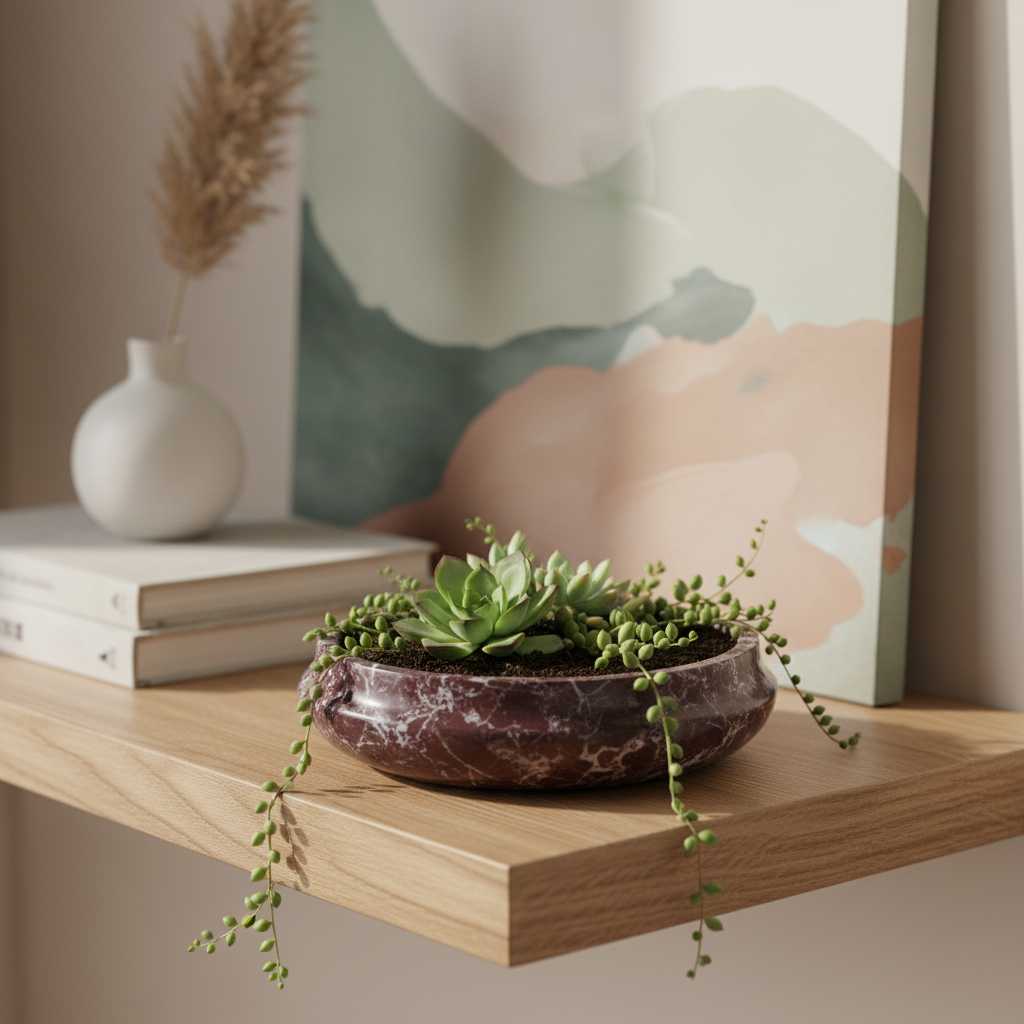 Lunaris Marble Planter – Contemporary Stone Craft
