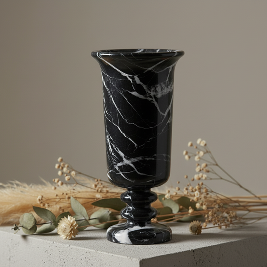 Amara Pedestal Marble Vase