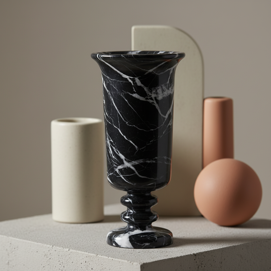 Amara Pedestal Marble Vase